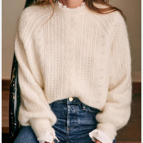 Sezane Sweaters - Sezane Scarlett jumper in white size s NWT